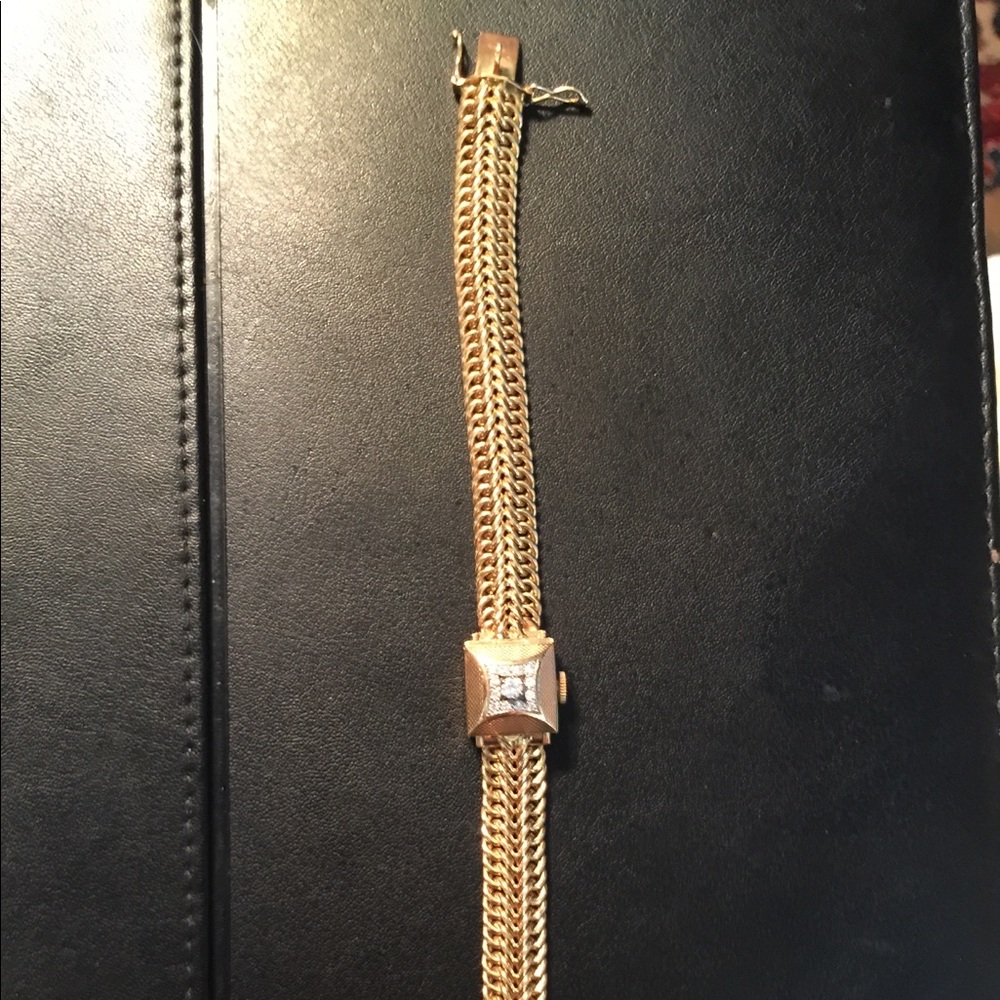 VINTAGE 1950’s 18k gold/diamond ROLEX ladies WATCH - Picture 2 of 2